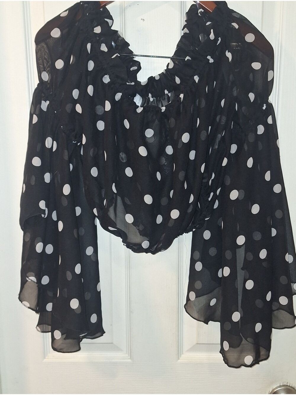 Live 4 Truth Black Sheer Polka Dot Blouse XL